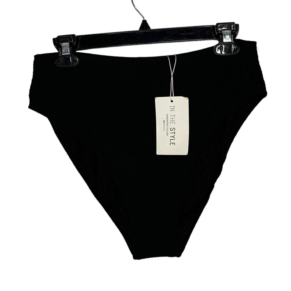 IN THE STYLE NWT Textured Bikini Bottoms Black Size 12